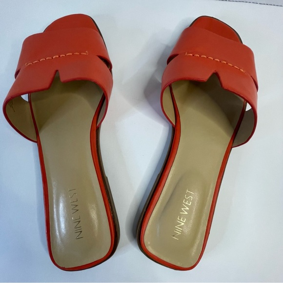 NINE WEST WOMEN’S GRANDA SLIP ON SLIDE SANDALS ORANGE SIZE 8.5 - Picture 5 of 9